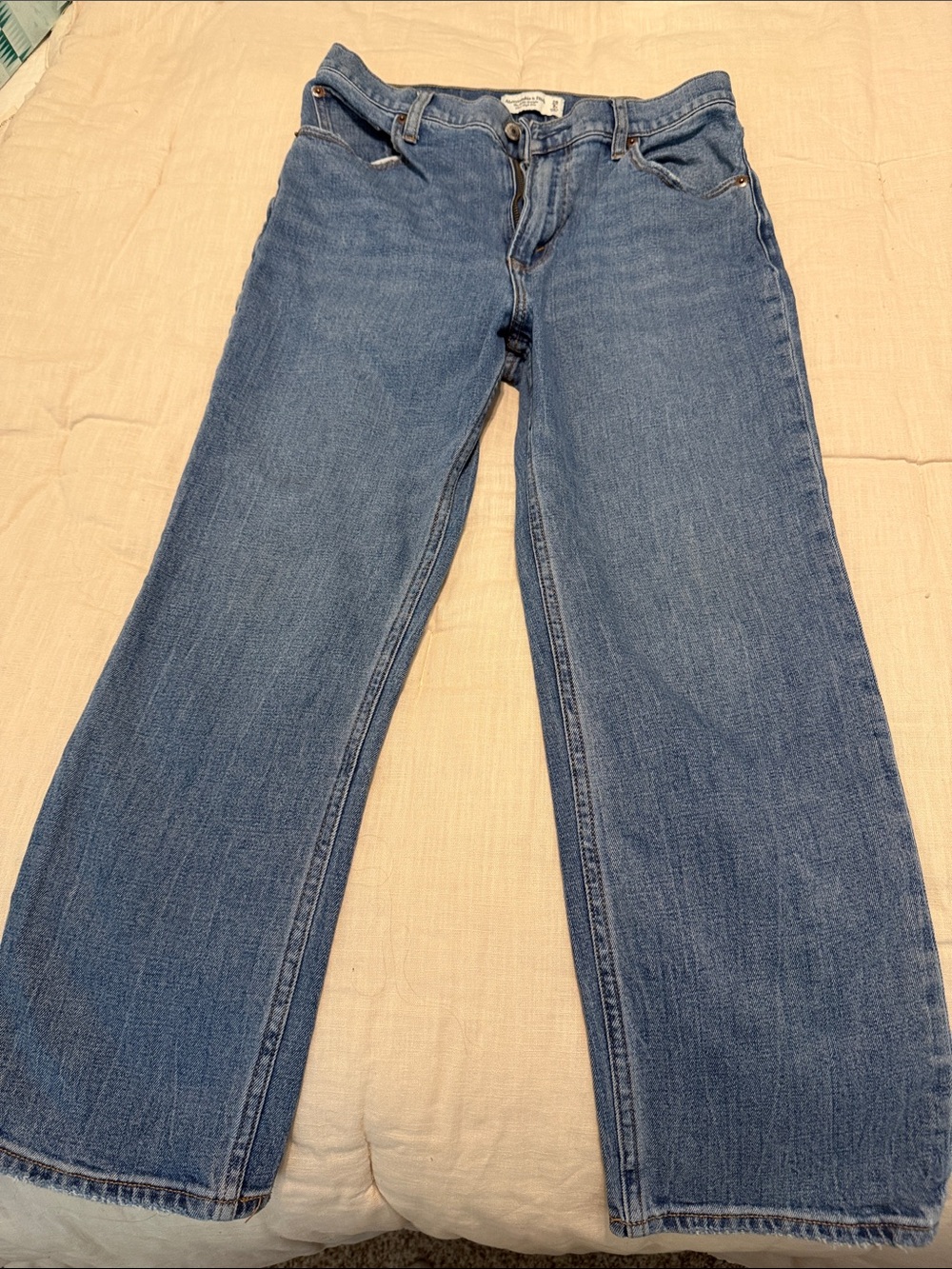 Abercrombie & Fitch Women's Straight-Leg Blue Jeans